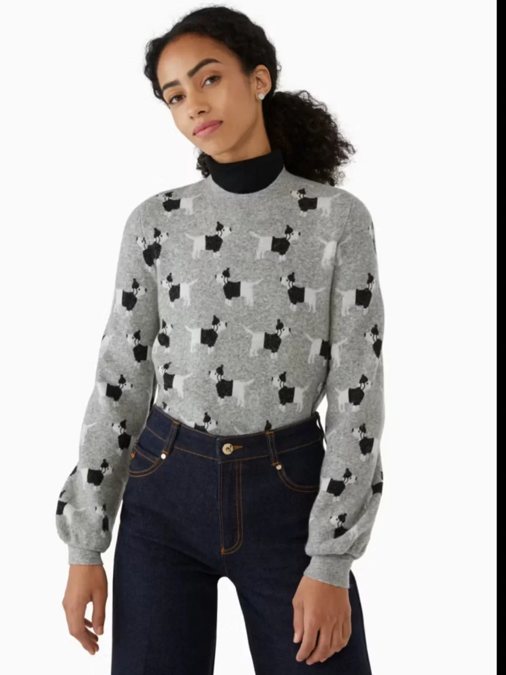 NWT kate spade Wool Claude Sweater with Dachsund Pattern Size M